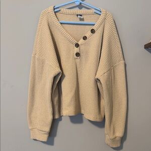 Cozy Cream Button-Up Sweater. Old Navy girls size L (10-12)